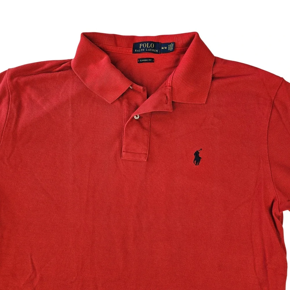 Polo Ralph Lauren Men's Classic Fit Red Short Sleeve Pique Polo Shirt Medium